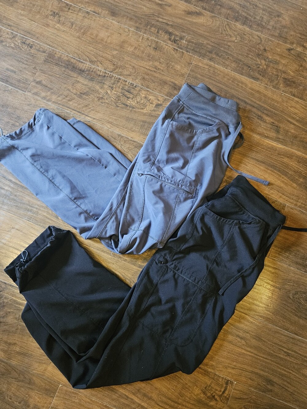 2 Pr. Cherokee Infinity Women's Petite Scrub Pants Sz S Gray/Black. #J